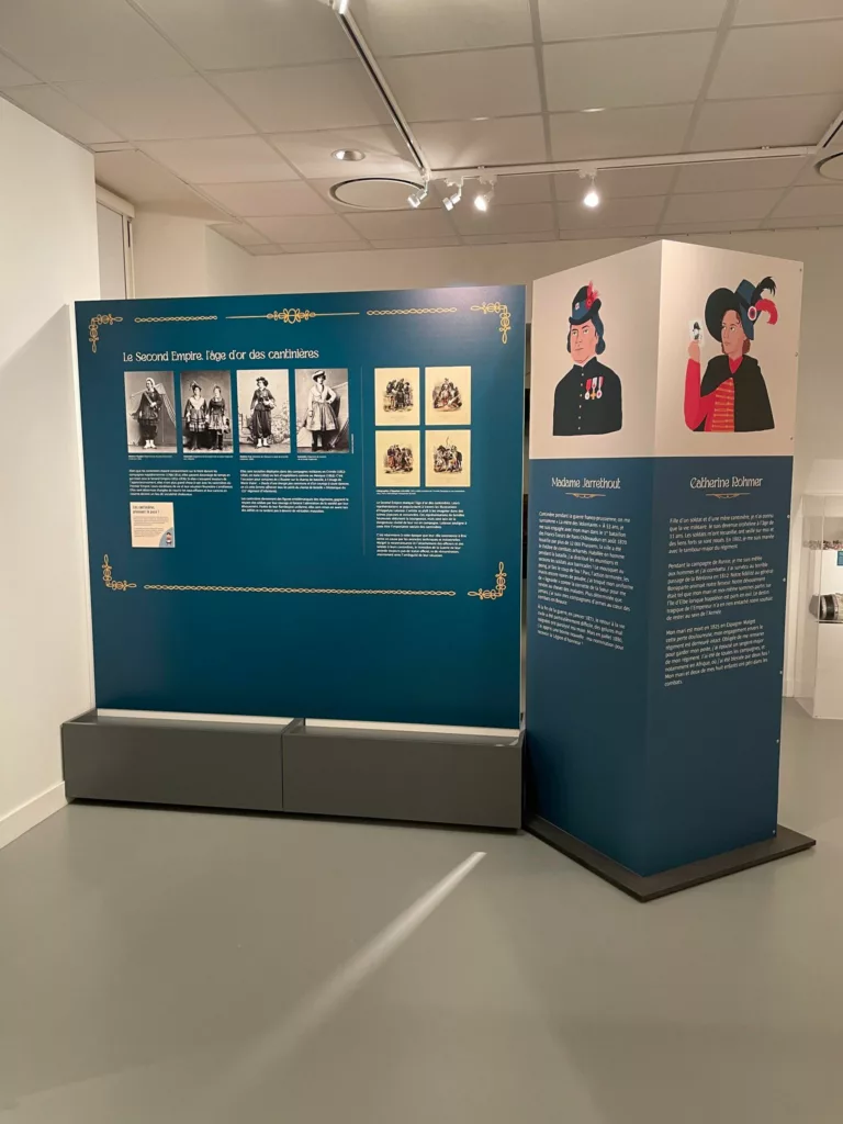 Panneau d'exposition sur les femmes cantinières