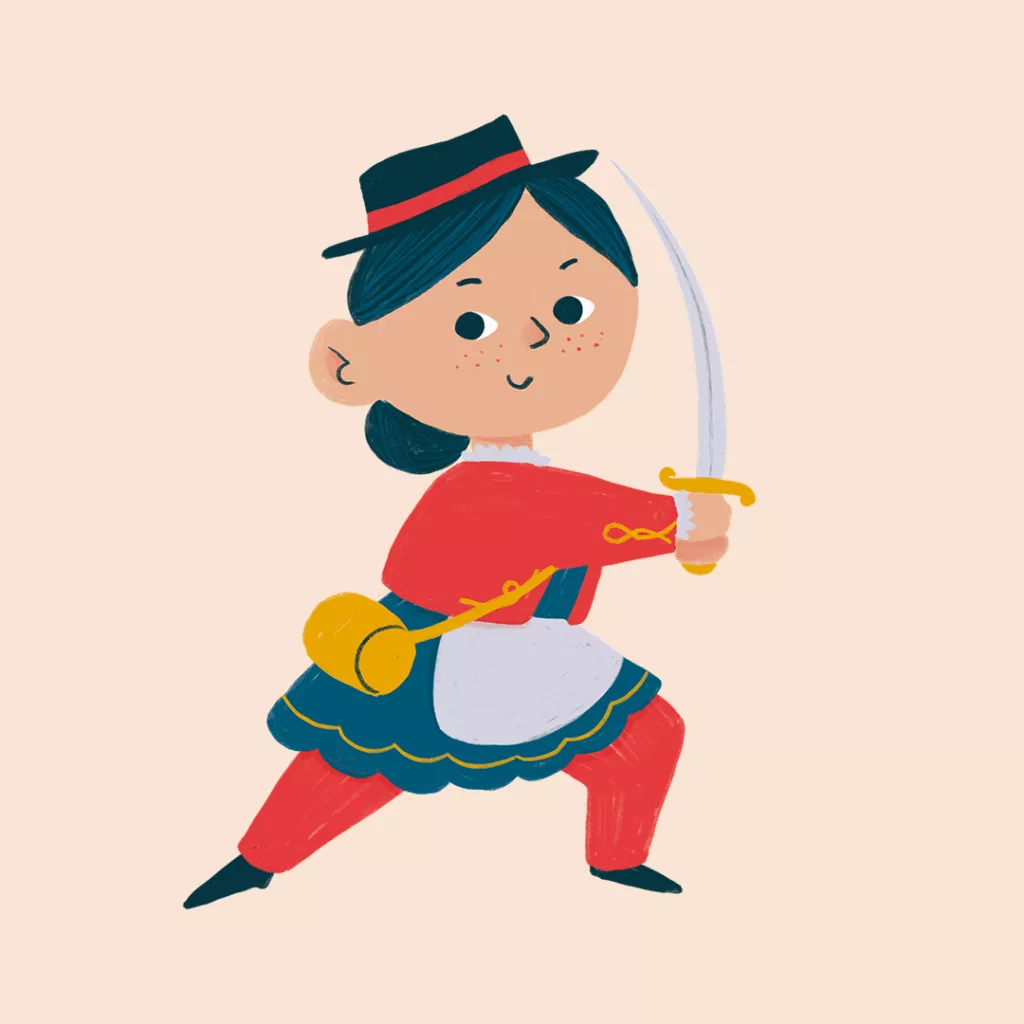 Illustration pour enfants pour l'exposition sur les cantinière