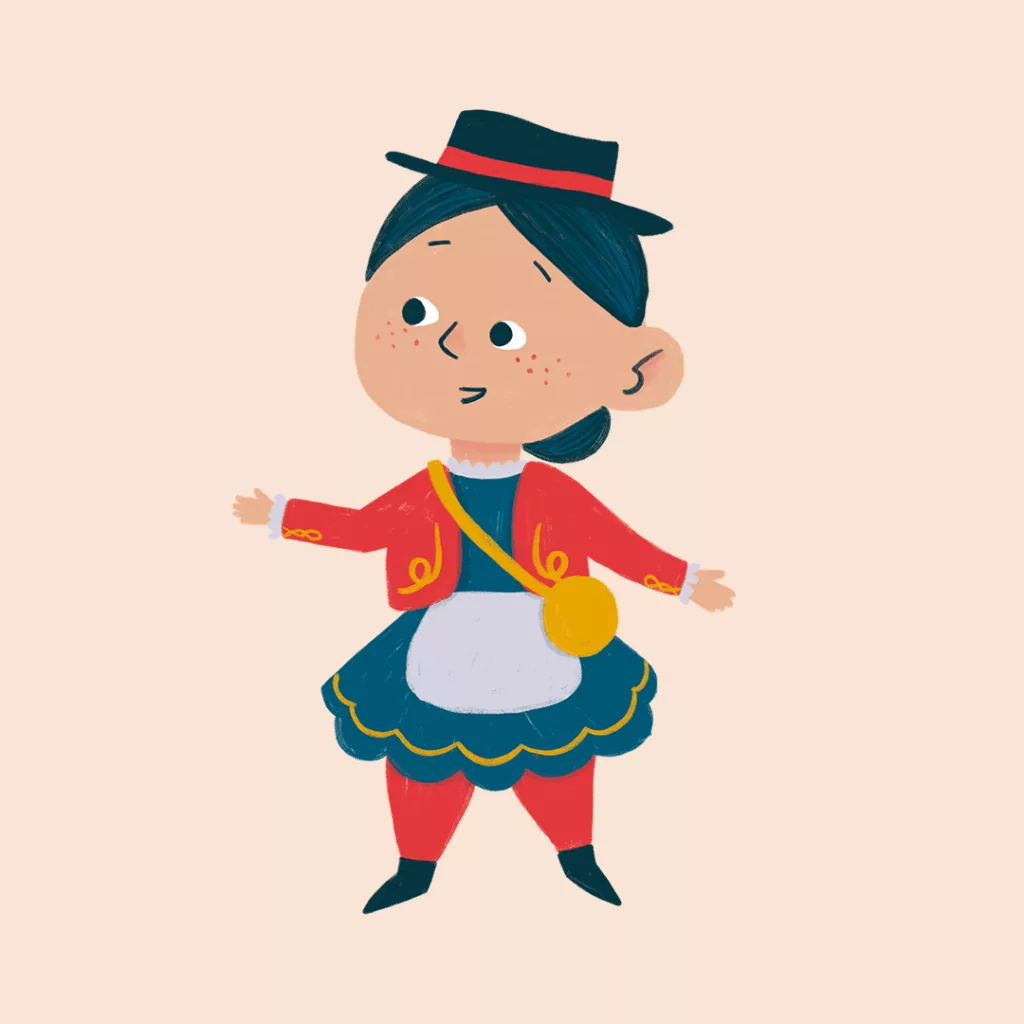 Illustration pour enfants pour l'exposition sur les cantinière