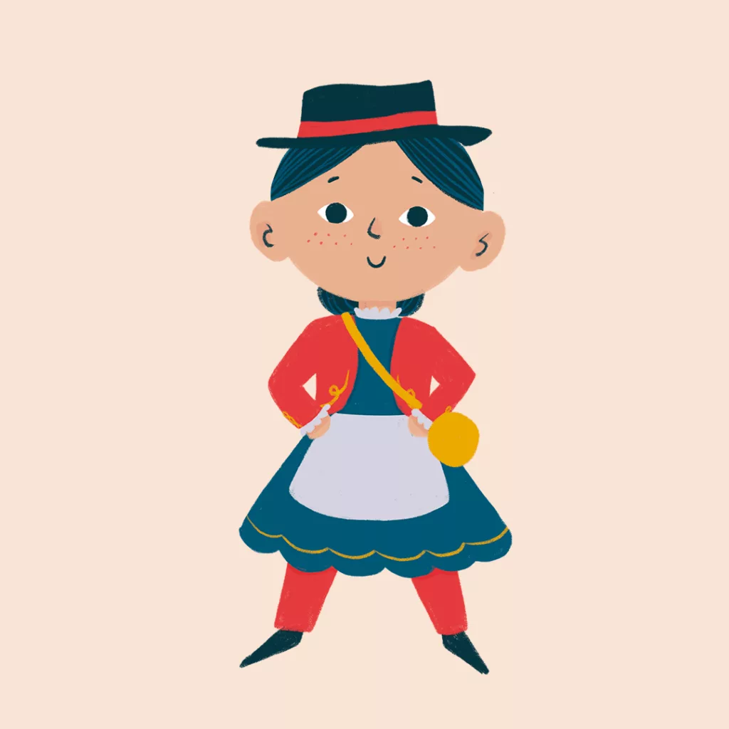 Illustration pour enfants pour l'exposition sur les cantinière