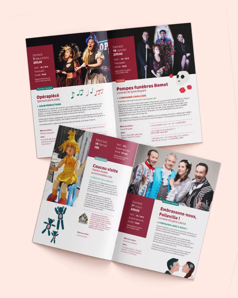 Mise en page et illustration pour la brochure de la programmation culturelle d'Artenay