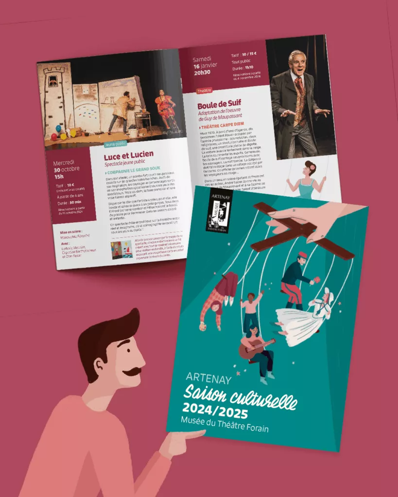 Mise en page de la saison culturelle du musée du théâtre forain à Artenay