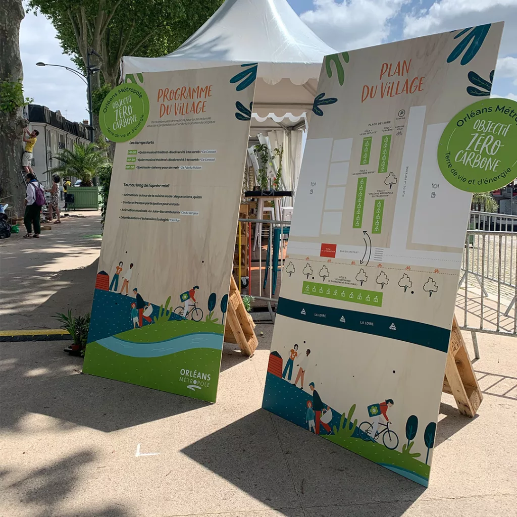 Support de communication pour le village de la transition