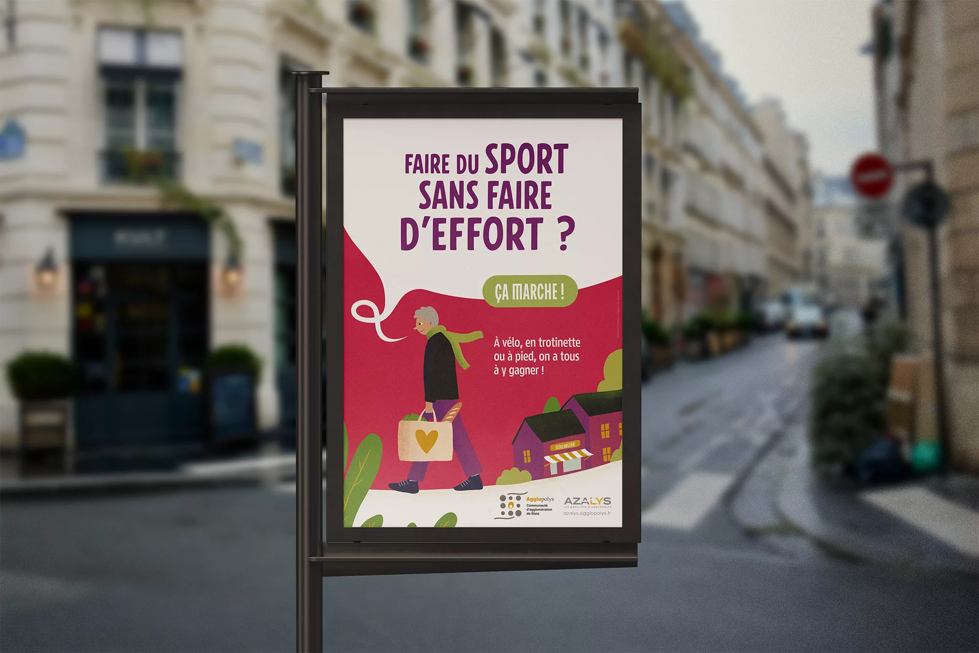 Affiche à Blois pour la mobilité
